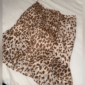 High waisted Ruched Leopard Mini Skirt SZ 0
